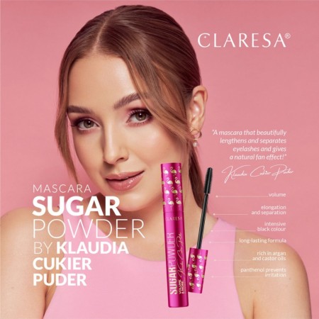 Mascara Claresa® SugarPowder, VOLUME&MORE BY KLAUDIA CUKIER PUDER