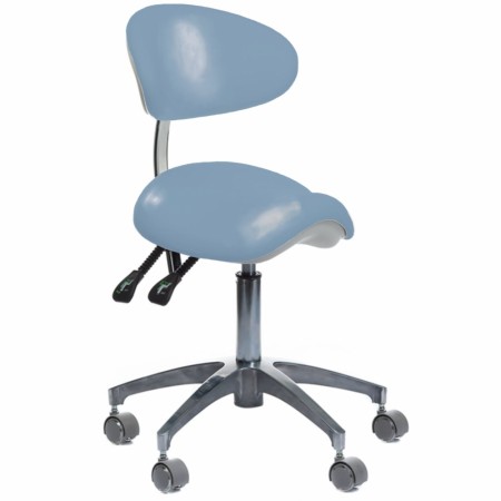 Arbeidsstol med sadelsete, Macomed DPY925, lys blå