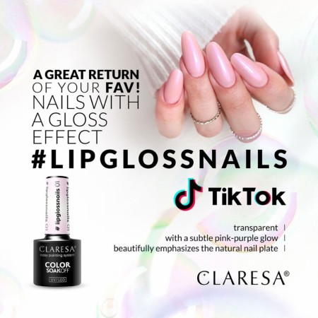 Neglelakk, Hybrid / SoakOff, 5ml Claresa® #Lipglossnails 01