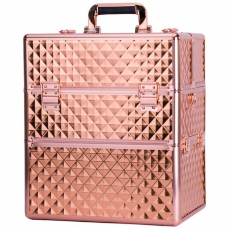XXL Kosmetisk koffert i aluminium, Diamond RoseGold