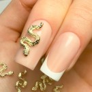 Slange rhinestones, gull 10stk thumbnail