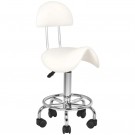 Arbeidsstol Cosmetic6001 med sadelsete og rygg, hvit thumbnail