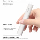 SNRQI Mini UV-lampe K3 med spotlys, hvit thumbnail