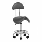 Arbeidsstol Cosmetic6001 med sadelsete og rygg, grå thumbnail