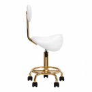 Arbeidsstol Cosmetic6001 med sadelsete og rygg, gull/hvit thumbnail