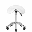 Arbeidsstol Cosmetic AM-302 med sadelsete, hvit thumbnail