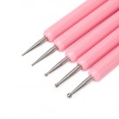 Dobbelsidig dotting og silikon børstesett, 5stk pensler thumbnail