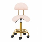 Arbeidsstol Cosmetic6001 med sadelsete og rygg, gull/rosa thumbnail