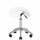 Arbeidsstol Cosmetic AM-302 med sadelsete, hvit thumbnail