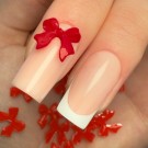 3D Sløyfer til negledekor rød, 100stk thumbnail