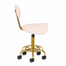 Arbeidsstol Cosmetic6001 med sadelsete og rygg, gull/rosa thumbnail