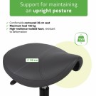 Arbeidsstol HABYS Lumo, K521 grått sadelsete thumbnail