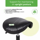 Arbeidsstol HABYS Lumo, K515 sort vattert sadelsete thumbnail