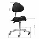 Arbeidsstol Cosmetic1004 med sadelsete og rygg, sort thumbnail