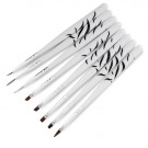 Sett med 8 pensler for gel & dekorasjon, zebra thumbnail