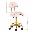 Arbeidsstol Cosmetic6001 med sadelsete og rygg, gull/rosa thumbnail