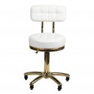 Arbeidsstol Cosmetic AM-961 med rygg, gull/hvit thumbnail