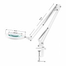 Lupelampe LED Glow 306 med bordfeste, hvit thumbnail