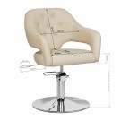 Frisørstol Gabbiano Parma, beige thumbnail