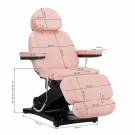 Elektrisk kosmetisk benk SILLON classic 3motors, rosa thumbnail