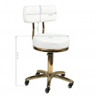 Arbeidsstol Cosmetic AM-961 med rygg, gull/hvit thumbnail