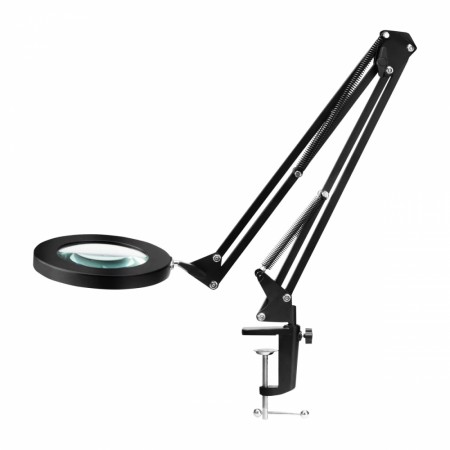 Lupelampe LED Glow 306 med bordfeste, sort