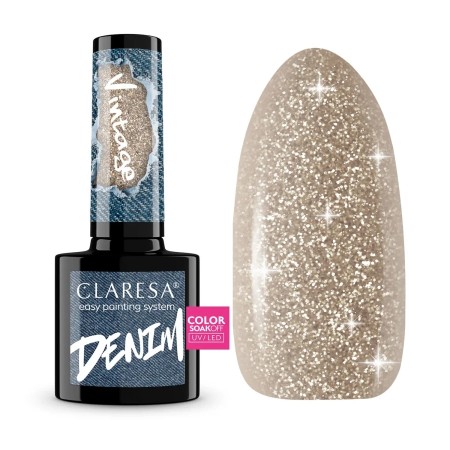 Claresa hybrid neglelakk (5ml), Denim vintage gold