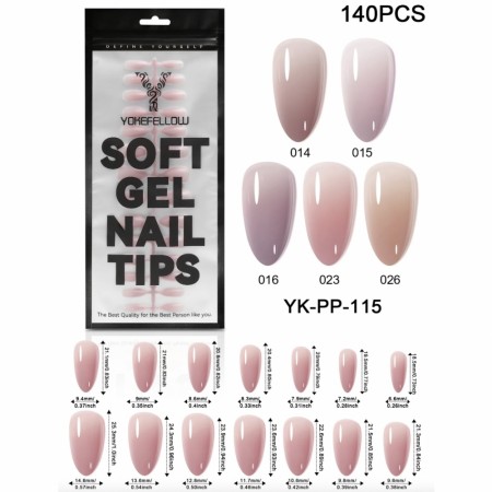 Full Cover SoftGel Tips, Farget YKPP115M (140 stk)