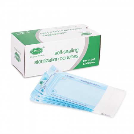 QJMDM selvforseglende autoklave steriliseringsposer, 57x100mm (200stk)