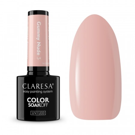 Claresa hybrid neglelakk (5ml), NudeGlow gummy nude 03