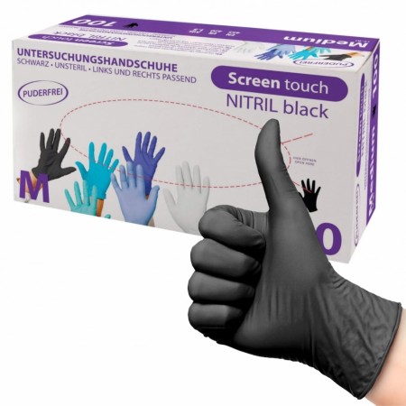 ScreenTouch Nitrilhansker (100stk), Sort large