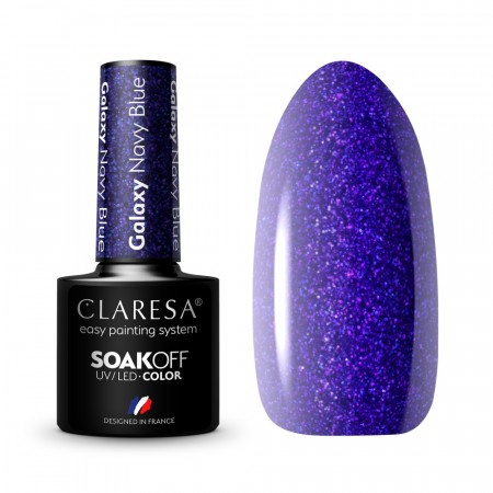 Neglelakk, Hybrid / SoakOff, 5ml Claresa® GALAXY NAVY BLUE
