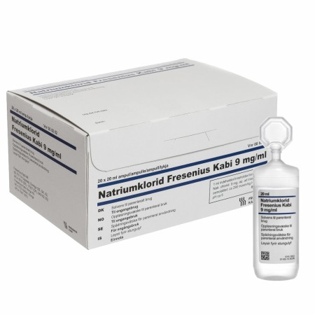 Oppløsningsvæske, Natriumklorid NaKl 9mg, 20ml (20pk)