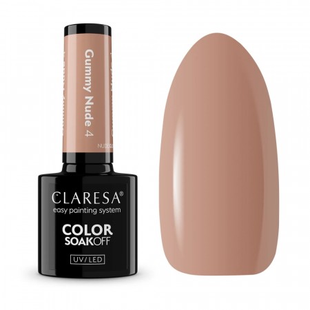 Claresa hybrid neglelakk (5ml), NudeGlow gummy nude 04