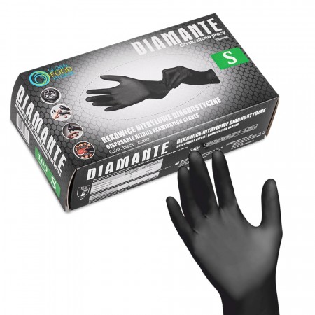 Diamante Nitrilhansker (100stk) Sort small