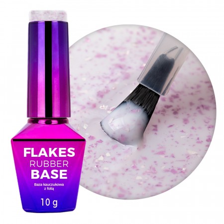 MollyNails Rubber base (10g), milk purple flakes HEMA-free