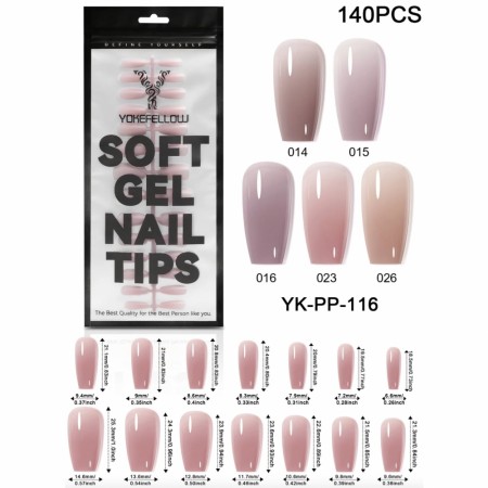 Full Cover SoftGel Tips, Farget YKPP116M (140 stk)