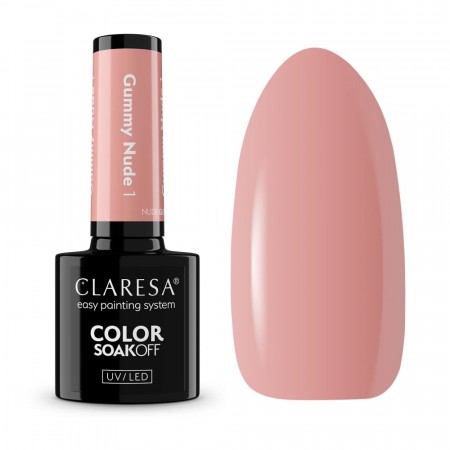 Claresa hybrid neglelakk (5ml), NudeGlow gummy nude 01