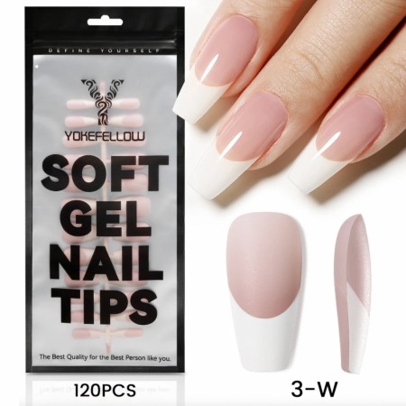 Full Cover SoftGel Tips, French style YKPP013W (120 stk)