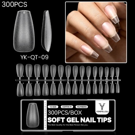 Full Cover SoftGel Tips YKQT09 (300 stk)