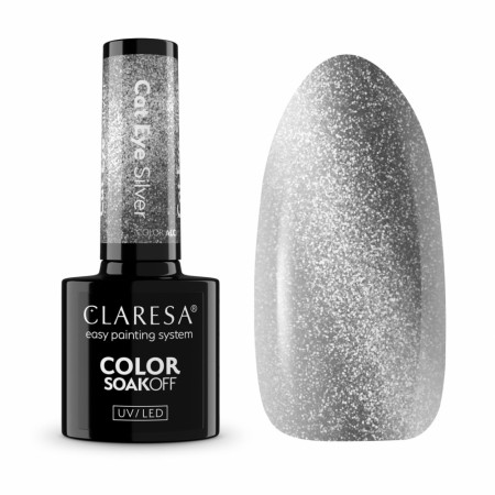 Neglelakk, Hybrid (SoakOff), 5ml Claresa® ALCHEMY Cat Eye silver
