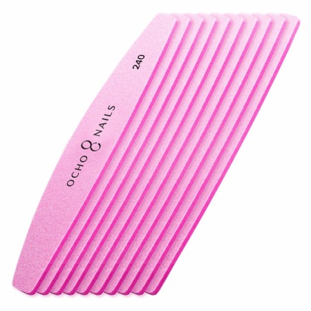 Utskiftbare halvmåne filer/buffere, OchoNails 240 grit, 10pk