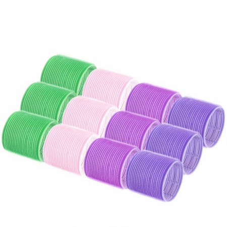 Hårruller Velcro 64mm, assorterte farger, 12pk