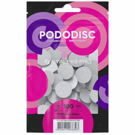 Staleks SoftFoam slipeskive til PodoDisk(50stk), 20mm #100 grit