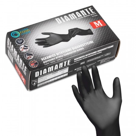 Diamante Nitrilhansker (100stk) Sort medium