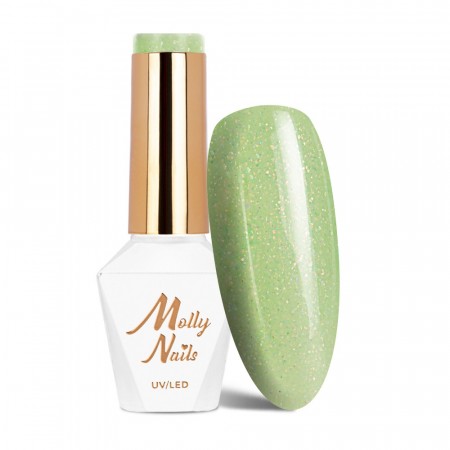 NEGLELAKK, HYBRID/SOAKOFF MollyNails Glitter green no. 81, 8g HEMA-free