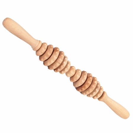 Rett massasjerulle i naturlig bøketre (40cm)