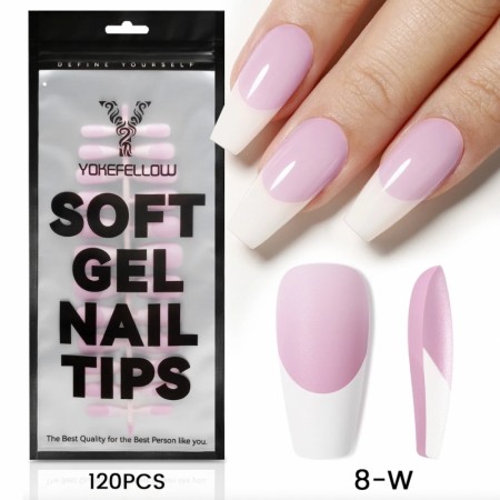 Full Cover SoftGel Tips, French style YKPP018W (120 stk)
