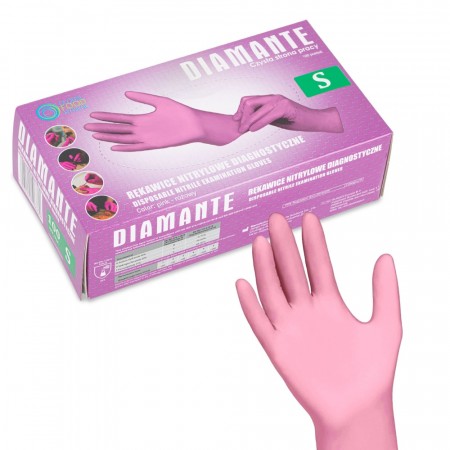 Diamante Nitrilhansker (100stk) Rosa small