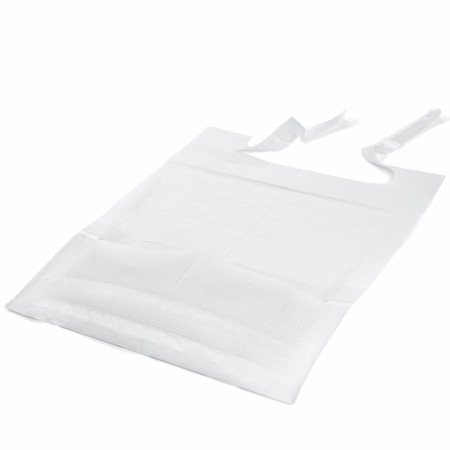 Vanntette smekker med lomme 38 x 49cm, Hvit 50stk 